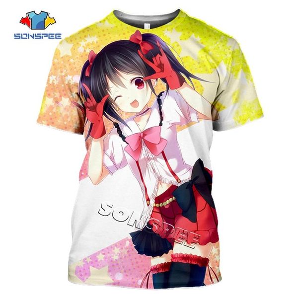 

men anime loli girl love live 3d print shirts hentai funny hippie men clothing