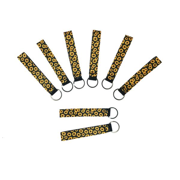 

2019 sunflower neoprene regular wristlet key chains, Silver