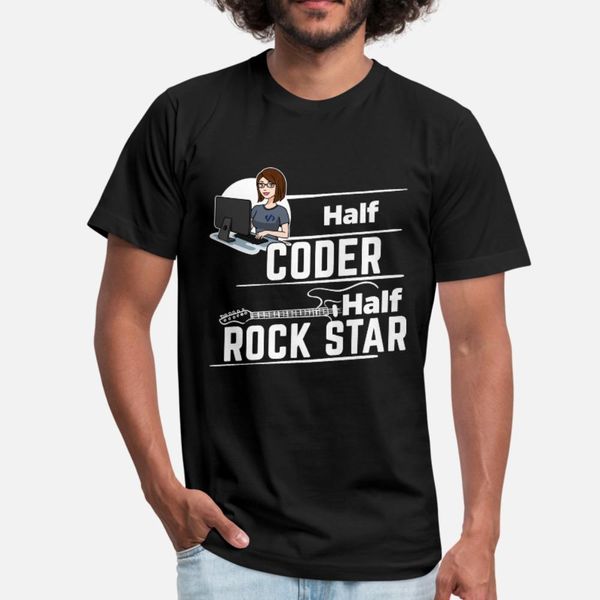 

female coder programmiererin half rock star t shirt men customized tee shirt s-xxxl pictures fitness new style spring letters shirt
