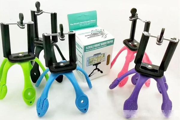 

new portable universal flexible gecko mini tripod mount multi function phone camera stand ocs spider holder for all phones dhl llfa