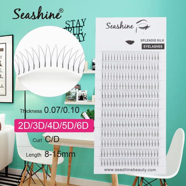 

false eyelashes seashine lashes 2d/3d/4d/5d/6d premade russian volume fans long stem pre made eyelash extensions supplies