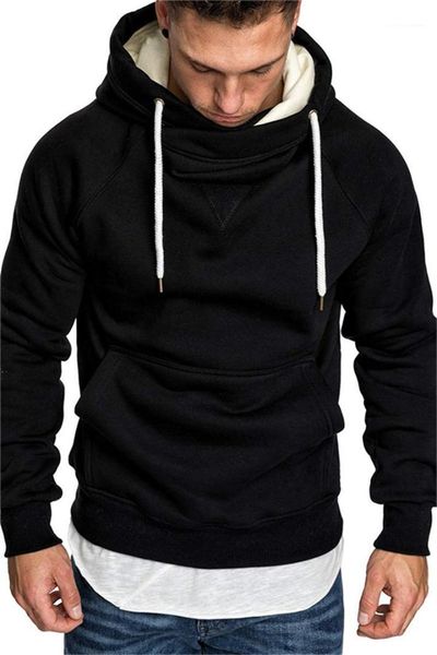 

with pocket mens pullovers solid color hoodies teenager skateboard slim hooded hoodies men fashion stylish sweatshirts, Black