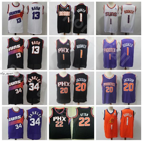 

men devin booker jerseys deandre ayton josh jackson steve nash charles barkley basketball edition earned city black purple white orange, Black;red