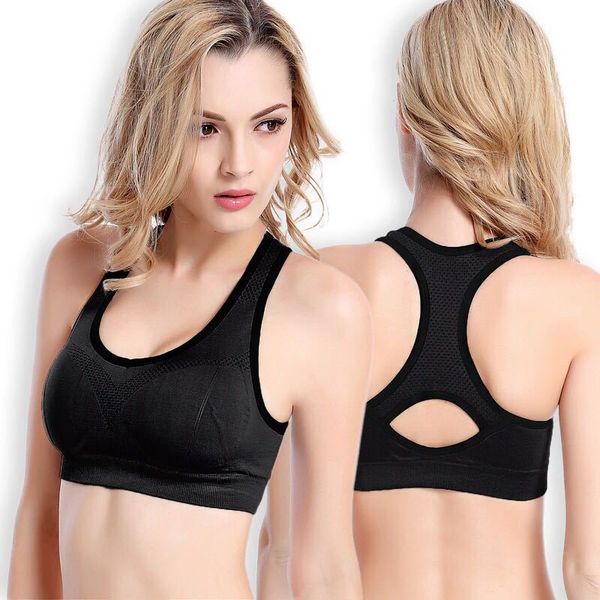 

2020 women sports bra vest underwear bra breathable gym fitness athletic shockproof hollow out running yoga sport top, White;black