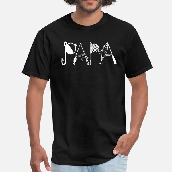 

papa fishing t shirt men knitted cotton euro size s-3xl gift basic spring family shirt