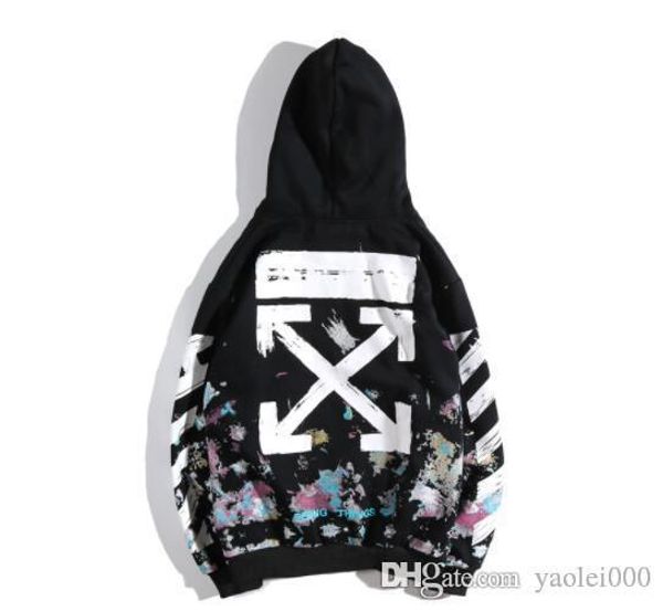 

couple fashion sweater cashmere classic fireworks star cotton print hooded jacket european and american street trend00, Black