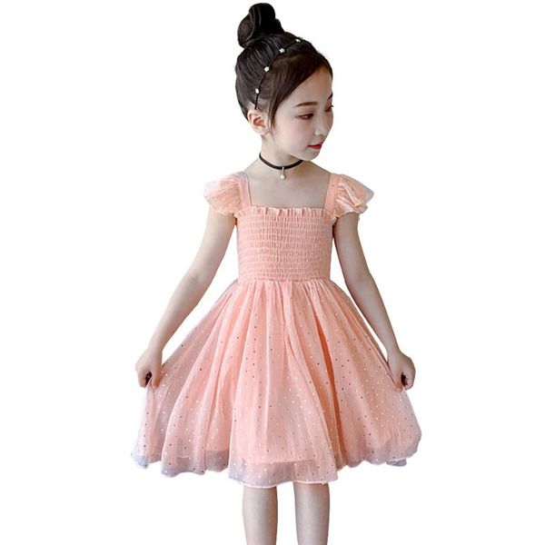 

girls princess dress dot pattern girls party dress cute style kids mesh dresses teenage party costumes for, Red;yellow