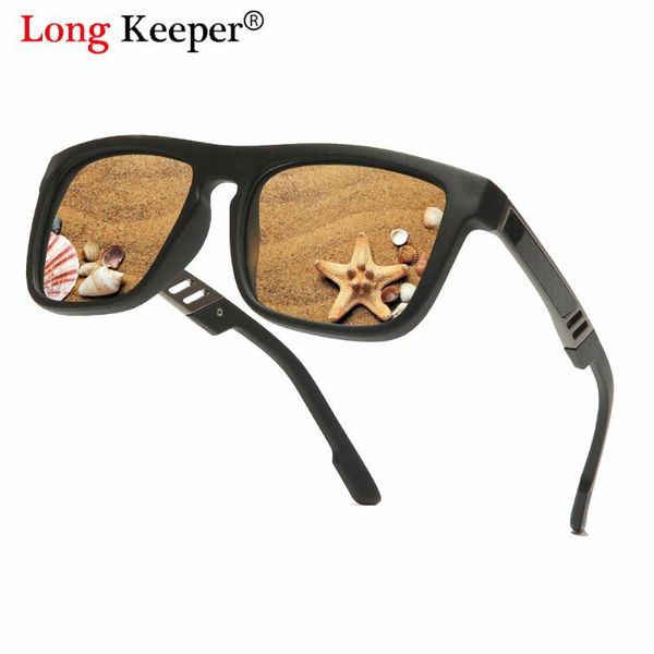 

long keeper tr90 material polarized sunglasses men sports square frame sun glasses driving female uv400, White;black