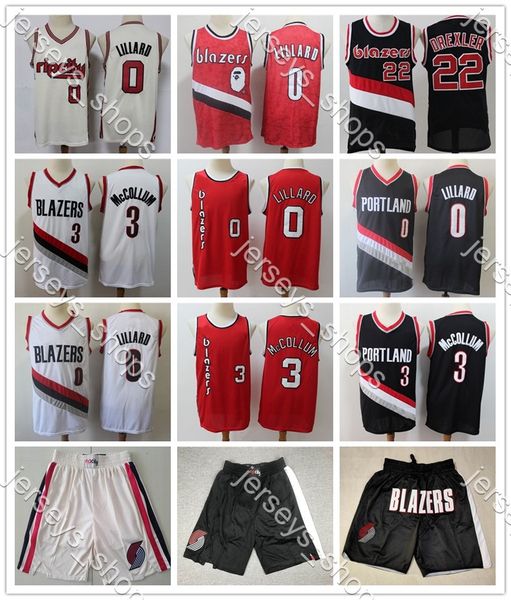 

men portland trail blazers 00 carmelo anthony 0 damian lillard c.j. mccollum 3 vintage 22 clyde drexler basketball jerseys, Black;red