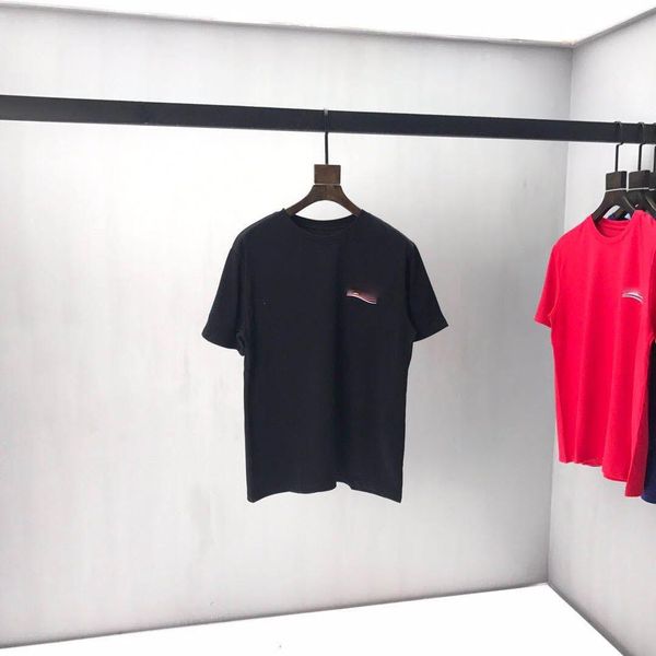 

early spring 2022 new color block letter logo short sleeve tee double strand fine cotton fabric black and white ok4