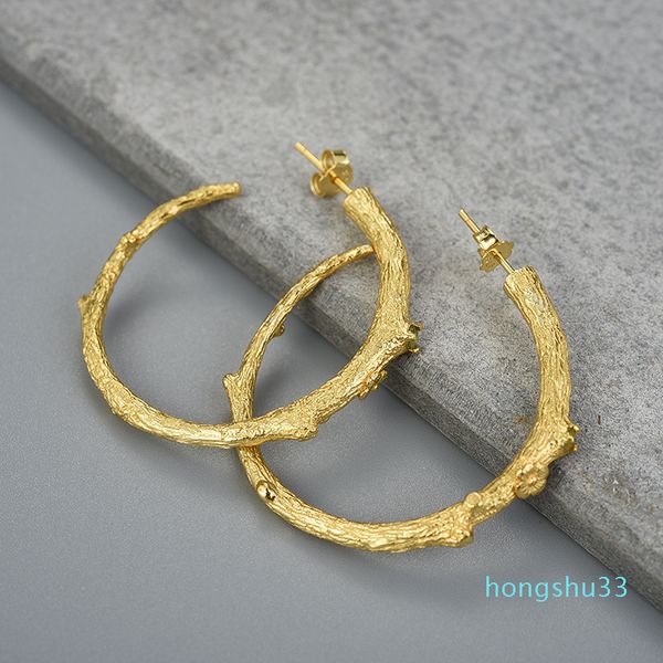 

lotus fun real 925 sterling silver natural peridot original handmade fine jewelry vintage fashion hoop earrings for women brinco, Golden;silver