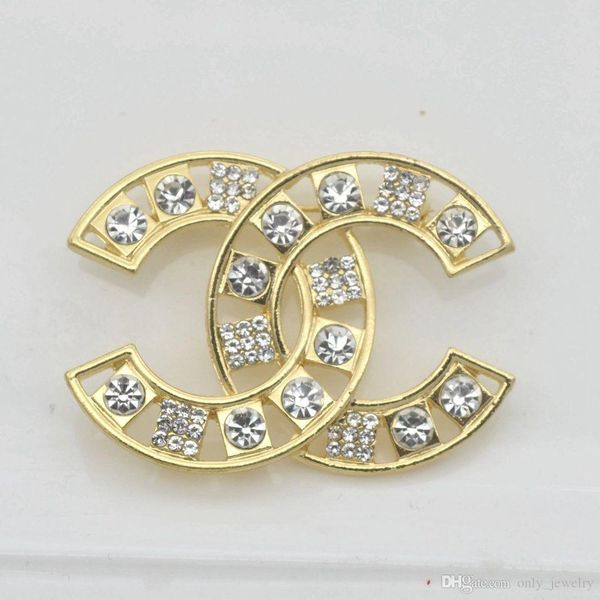 

2020 new cassic letter designer brooch luxury brooches pin clothes accessories jewelry brand crystal brooch for women, Pink