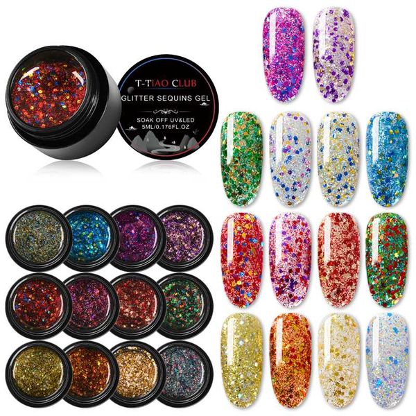 

t-tiao club nail gel set glitter diamonds nail art lacquer soak off platinum gellak uv led gel polish, Red;pink