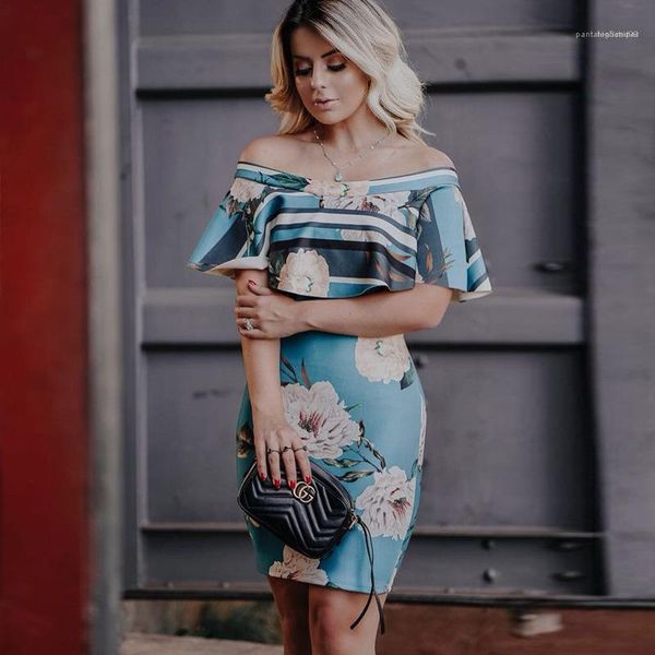 

sleeve summer dresses office ladies clothes fashion womens flora printed dresses designer slash neck petal, Black;gray