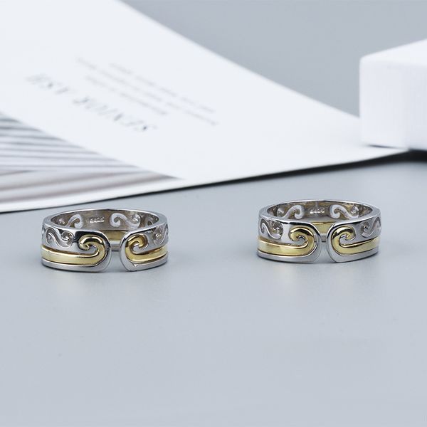 

два в одной комбинации из серебра 925 группы проклятия кольца, Golden;silver