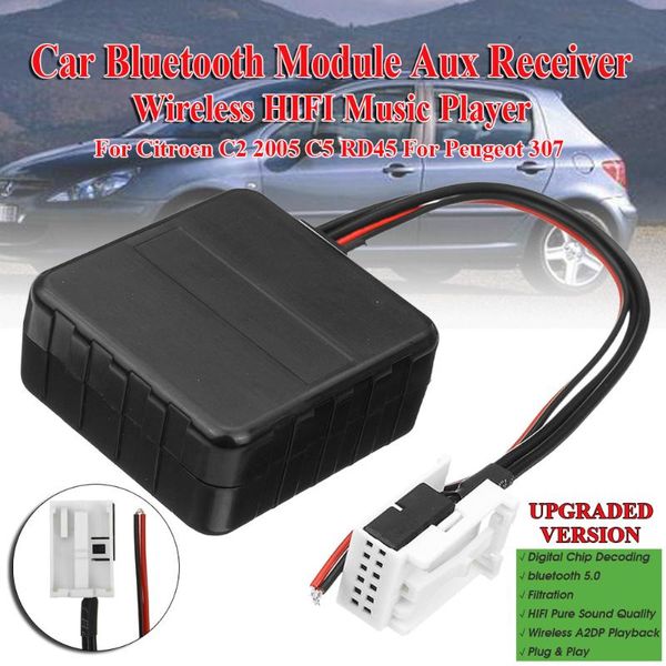 

car bluetooth module aux receiver cable wireless hifi music player for c2 2005 c5 rd45 for 307 radio media