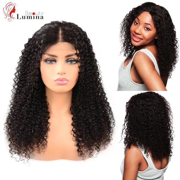 

lace wigs jerry curly human hair 4 by closure wig brazilian remy 10-18 inches available soft silky for black women, Black;brown