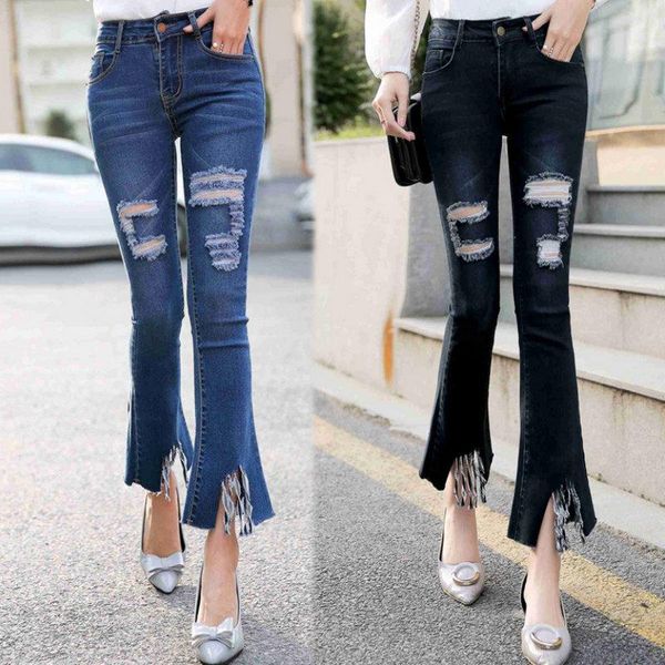

2020 fashion spring and autumn woman solid jean 1223, Blue