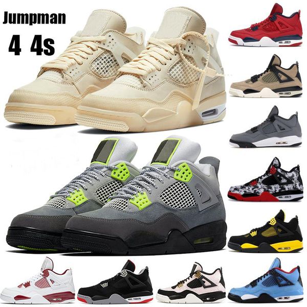 

new 4 4s jumpman men basketball shoes sail neon metallic purple rasta basketball sneakers iv black cat bred cool grey loyal blue trainers