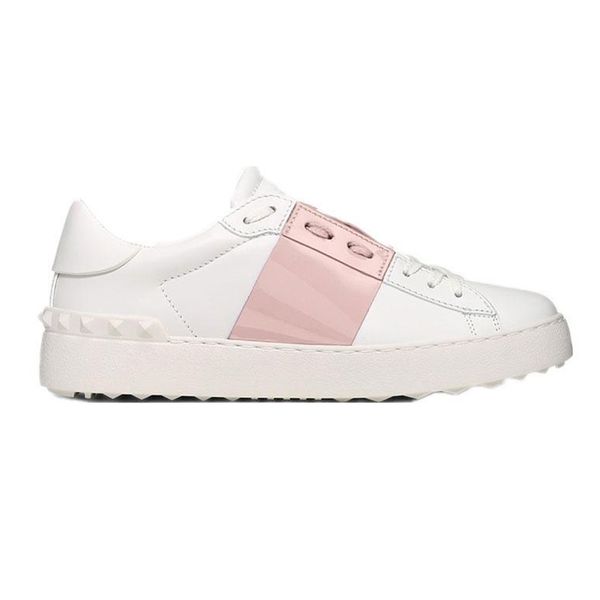 

women men rivets flats comfort casual hococal weaving leather patchwork trendy designer luxury shoes studded skateboarding tennis sneakers, Black;red