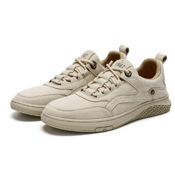 

Men Fashion 2020 Leather Casual Shoes Autumn Lace-up Breathable Comfortable High Quality Sports Shoes Outdoor Casual Sports Shoes