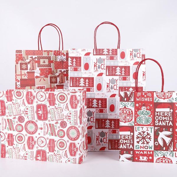 Bez Çanta Santa Bags Packaging Noel Hediyesi Kraft Kağıt Torba Yaratıcı Bronzlaştırıcı Sevimli Karikatür Noel LX2864