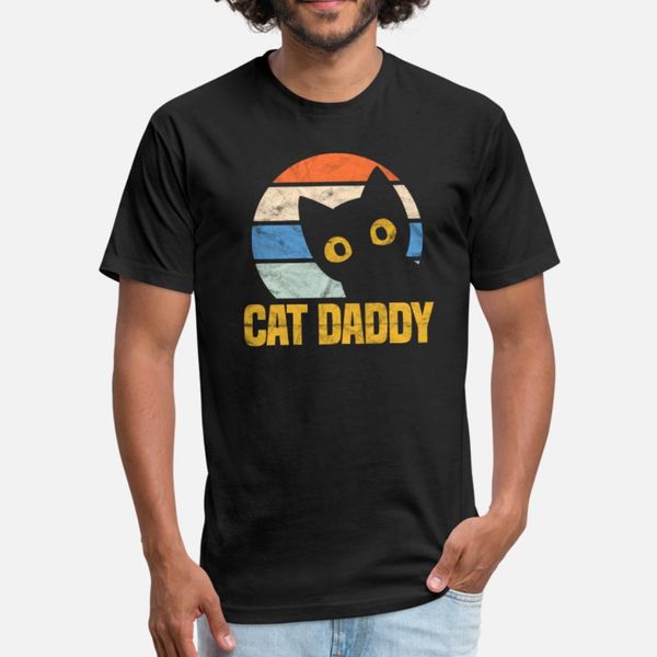 

cat daddy retro t shirt men designer short sleeve plus size 3xl normal cute new style summer style formal shirt
