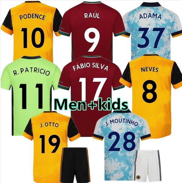 

2020 2021 Wolves third away soccer jerseys 20 21 FABIO SILVA J.MOUTINHO RAUL NEVES PODENCE ADAMA men kids goalkeeper football SHIRTs uniform