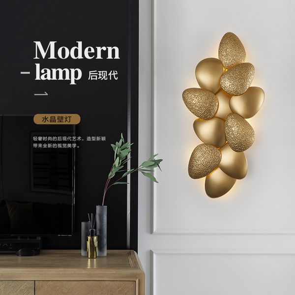 

post modern creative art wall lamp personalized stainless steel simple living room dining room lamp modern bedroom aisle