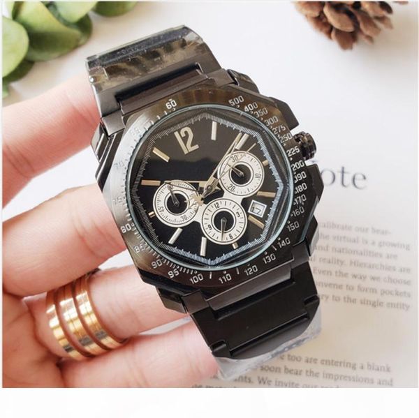 

luxe mens classic watches 42mm fashion stainless steel quartz movement men's waterproof casual watch clock wristwatches 17, Slivery;brown