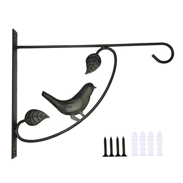 

plant bracket hanger wind chimes wall mounted wrought iron outdoor easy install
