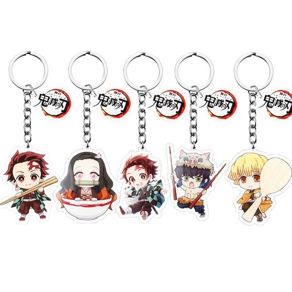 

llavero anime figure keychain demon slayer kimetsu no yaiba kamado tanjirou cosplay prop keychain kamado nezuko lovely, Silver