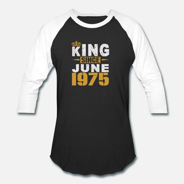 

king с июня 1975 т рубашки мужчины customize 100% хлопка шеи экипажа письмо интересный смешной летний outfit рубашку