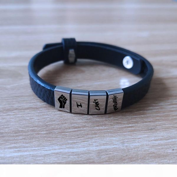 

2020breathe bracelet silicone black stainless steel breathe opp bag fighting fighting