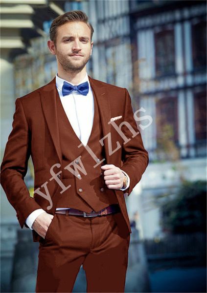 

handsome one button groomsmen peak lapel groom tuxedos men suits wedding/prom/dinner man blazer(jacket+pants+tie+vest) w523, Black;gray