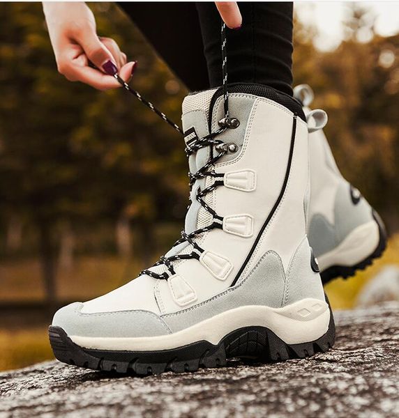 

new arrival fashion waterproof women snow boots winter warm plush women's boots ankle winter sneakers flat shoes, Black