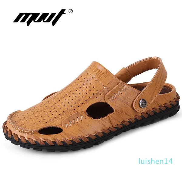 

2018 summer sandals men shoes fashion leather sandals shoes men slippers breathable leather casual shoes sandale homme #217676 l14, Black