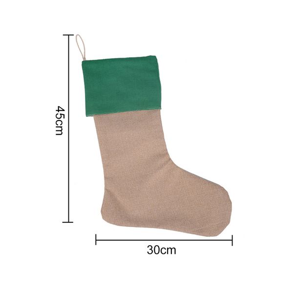 

striped christmas gift stocking 9 styles 12*18inch canvas gift bags xmas stocking burlap decorative socks ooa8298
