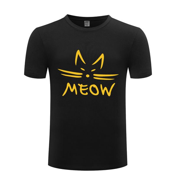 

meow cat cute cartoon men's t-shirt t shirt men 2018 new short sleeve o neck cotton casual tee