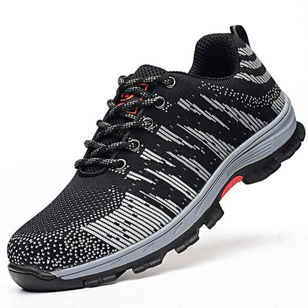 

men steel toe cap anti-smashing winter autumn new style work shoes with steel toe cap indestructible swaterproof safety shoes, Black
