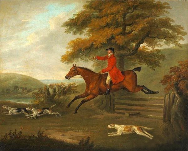 

oil painting portrait of gentleman ride horse hunting & dogs wall decor wall art canvas pictures 200826