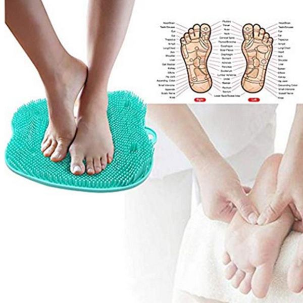 

full body massager bathroom non-slip bath mat foot massage pad dead skin remover brush floor shower carpet rug tool