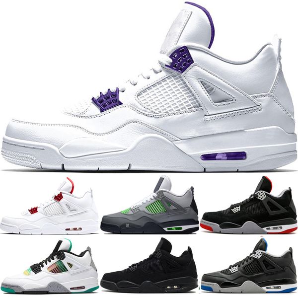 

4 4s basketball shoes count purple white sail denim black white game royal men athletic sneakers se neon metallic red trainers eur 40-47