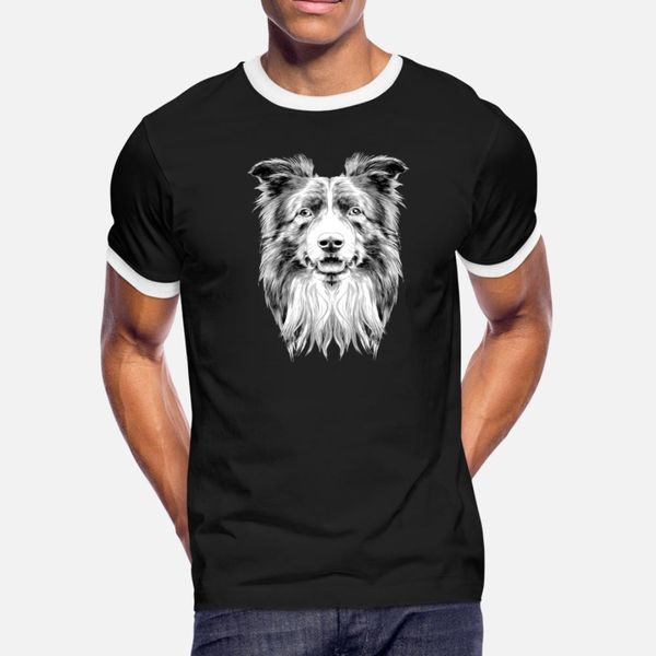 

border collie t shirt men designing cotton size s-3xl clothes gift basic spring autumn letters shirt