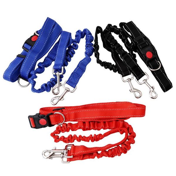 

elastic adjustable sports pet walking leash hands dog leashes waist pet dog leash running jogging puppy dogs lead collar dh0467