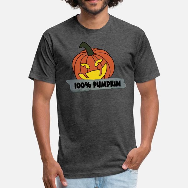 

100 percent pumpkin halloween saying lantern t shirt men knitted 100% cotton crew neck letter sunlight humor spring slim shirt