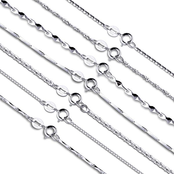 

gem's ballet classic basic chain 100% 925 solid sterling silver necklace chain 40cm 45cm 50cm fine jewelry fashion pendant link