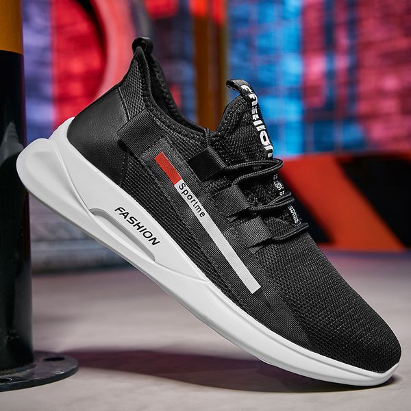 

men's sneakers breathable sports sneskers solid color casual walking shoes