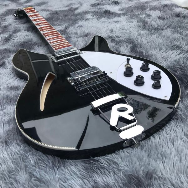 Custom Grand Semi Hollow Body Rick 360 Электрическая гитара в черном цвете Все цвета доступны