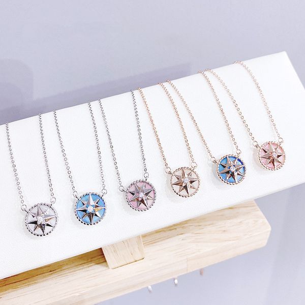 

fashion lucky eight-point star pendant necklace for women party prom personality temperament jewelry accessory gift, Silver